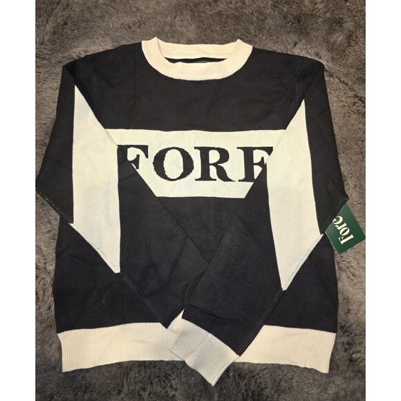Fore All Womens Sweater Black/White Size Large NWT Golf - Picture 1 of 7